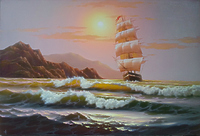 Фрегат на море
