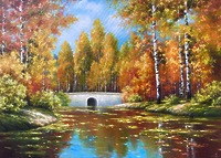 Каменный осенний мост