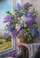 Сирень в корзине