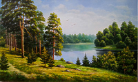 Сосновая роща у реки